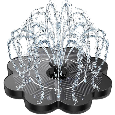 Yzert solar fountain petal glass panel creates a graceful garden water feature in sunlight