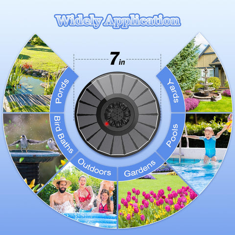 Yzert Solar Fountain seven nozzles create varied water styles for ponds