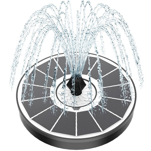 Yzert solar fountain with glass panel and white flower design for efficient operation