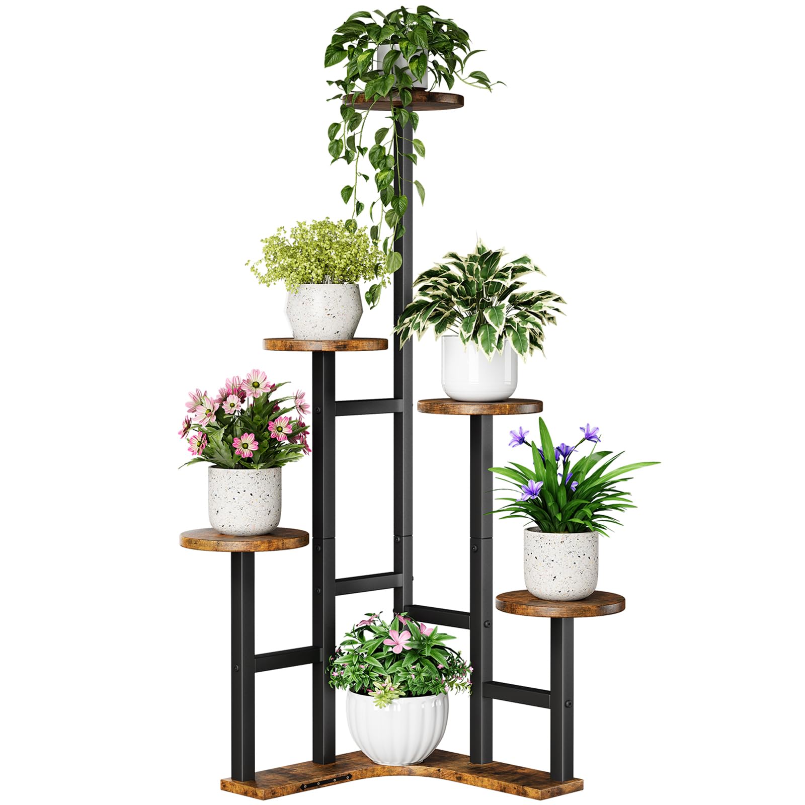 Yzosvki corner plant stand 6-tier display for compact indoor gardening.
