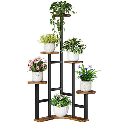 Yzosvki corner plant stand 6-tier display for compact indoor gardening.