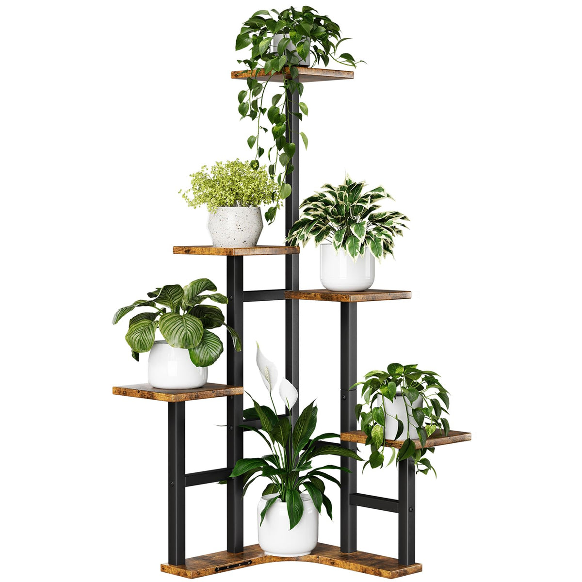 Yzosvki corner plant stand six-tier display organizes six plants efficiently