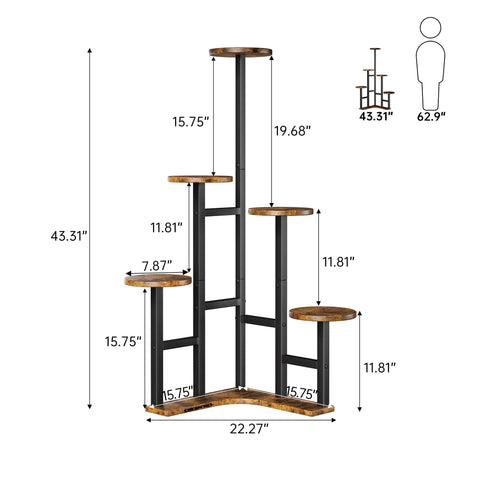 Yzosvki rustic brown shelves with black frame add stylish storage.