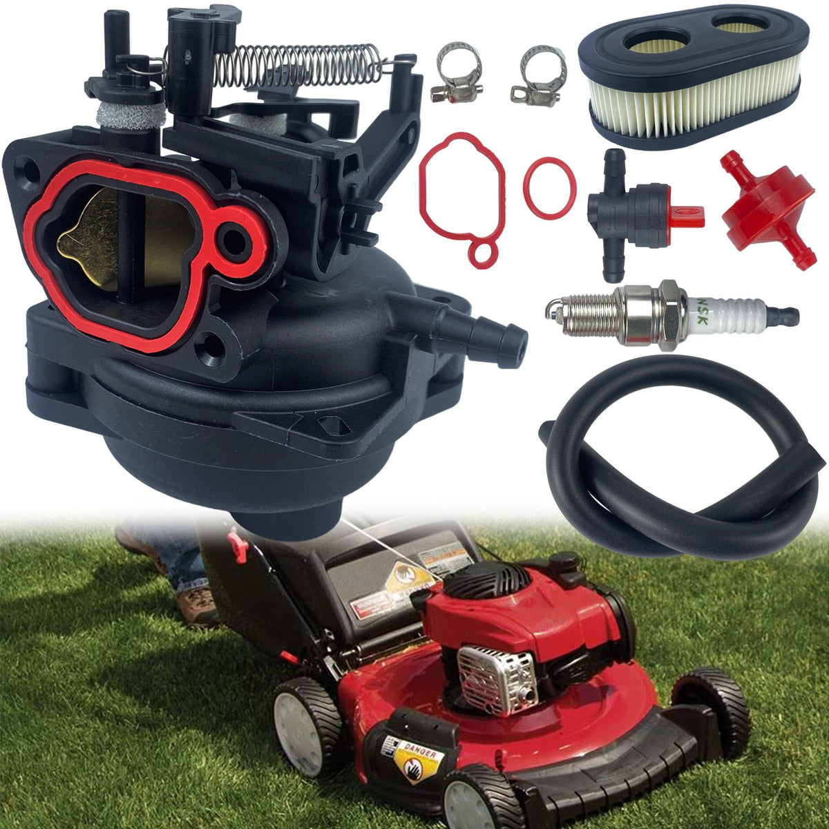 YzusGomumu carburetor kit spark plug air filter assembly enhances engine start and efficiency.