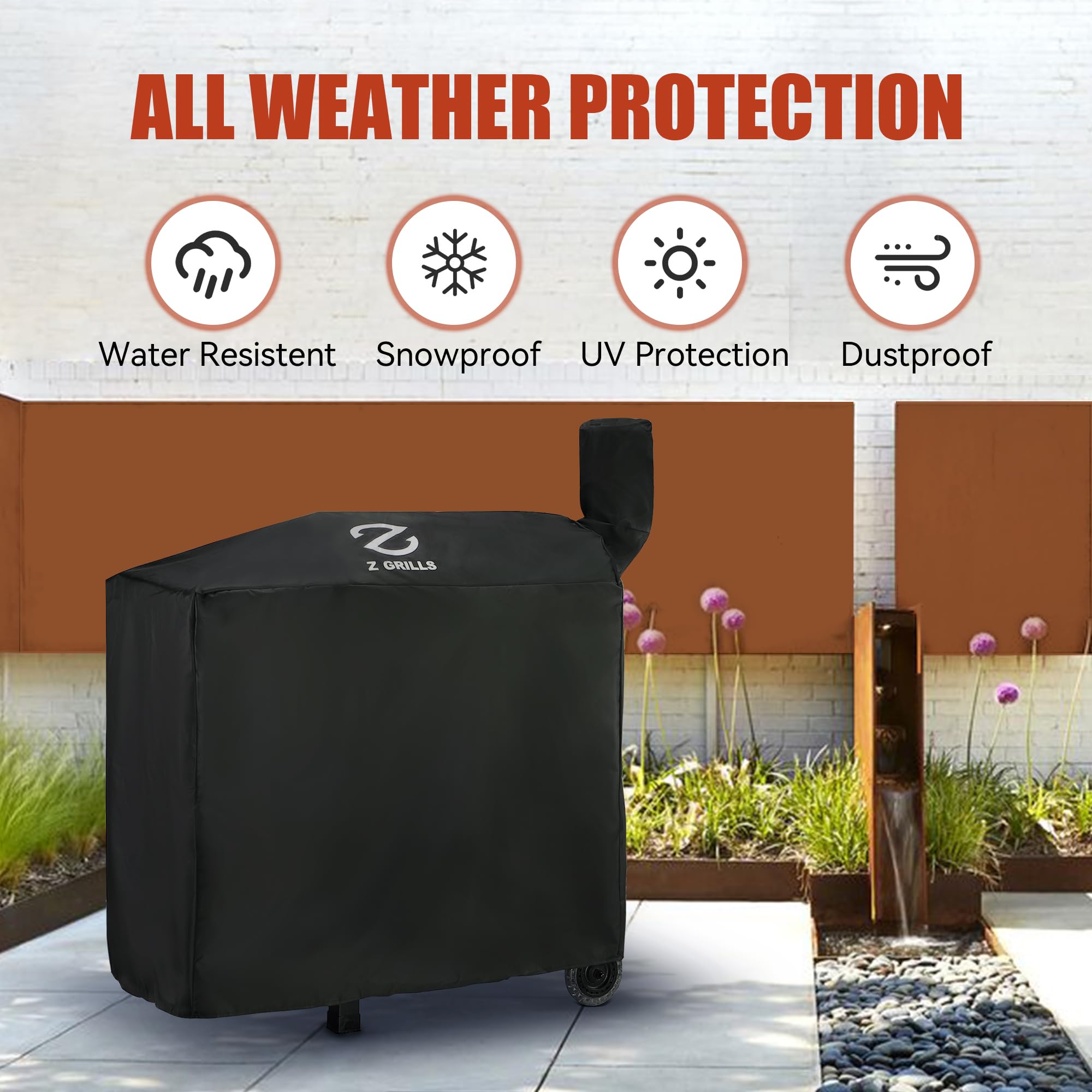 Z GRILLS cover cleans easily with a hose down