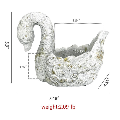 z2-belladecor concrete swan planter aged finish boosts outdoor aesthetic