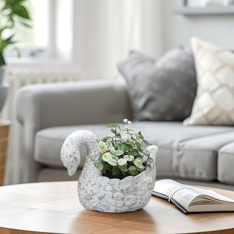 z2-belladecor swan planter closeup shows graceful silhouette and durability