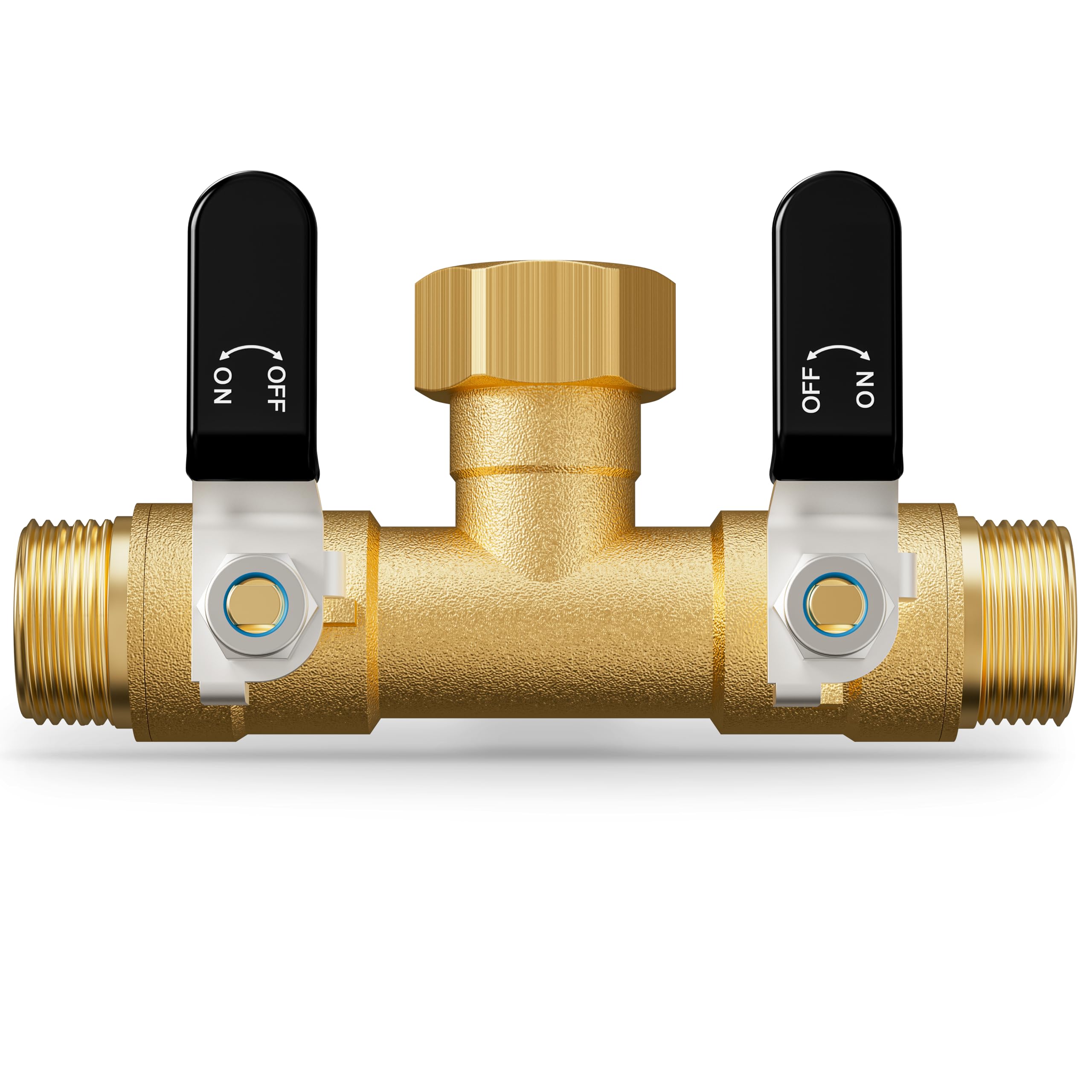 ZaakWang brass hose splitter with dual outlets for simultaneous watering tasks.