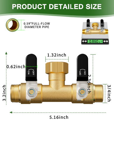 ZaakWang brass splitter shows durable construction for outdoor reliability.