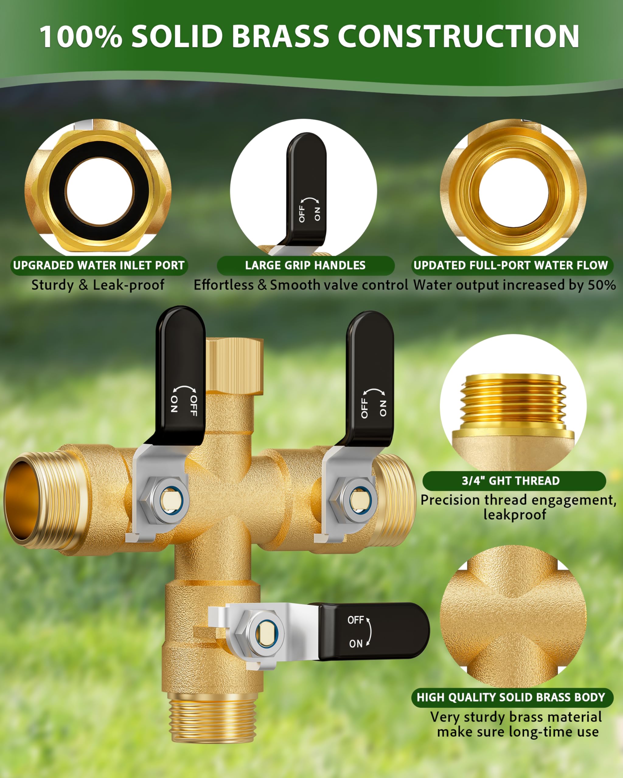 ZaakWang hose splitter long-handle detail for easy grip