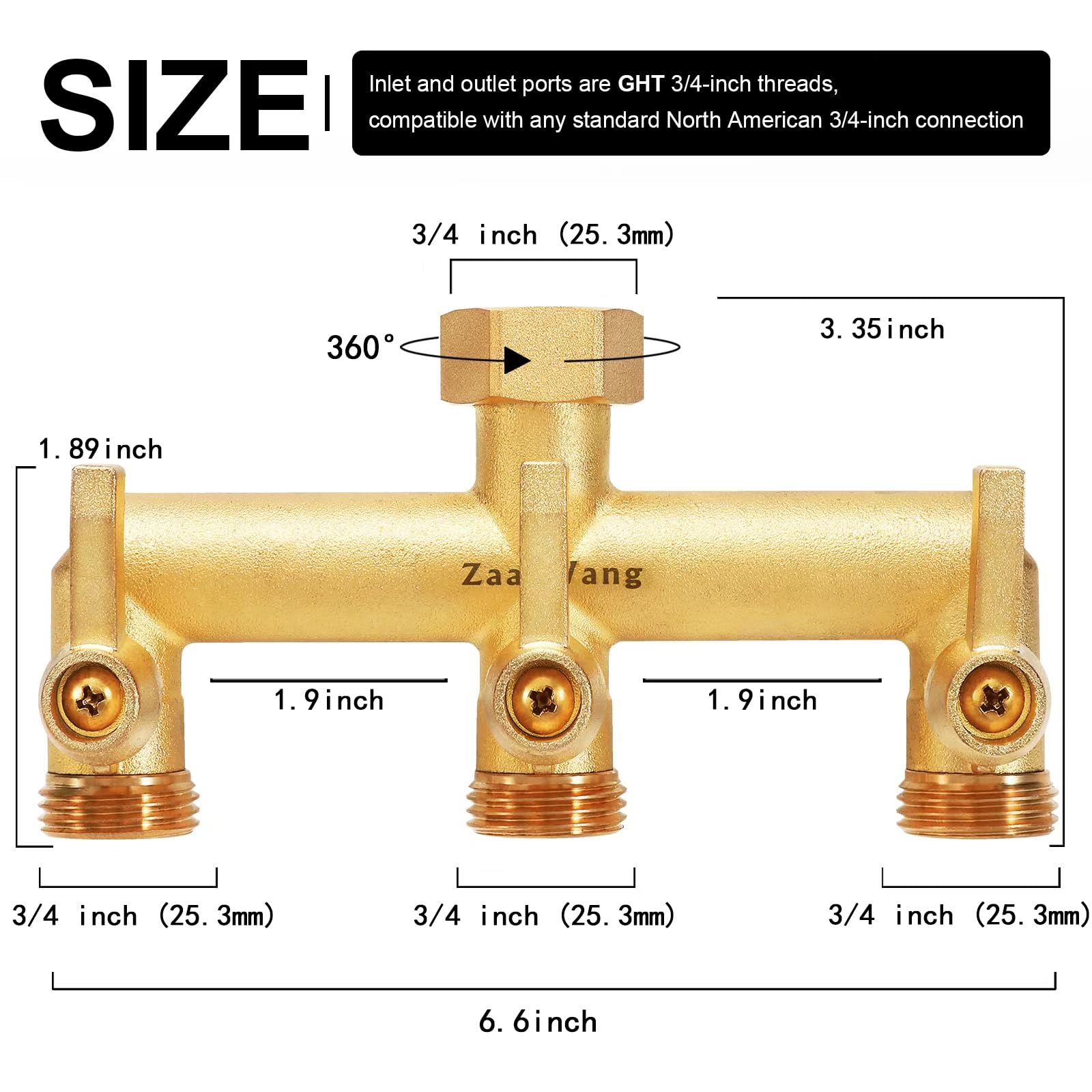 ZaakWang metal shutoff valve with long handle for precise flow control.