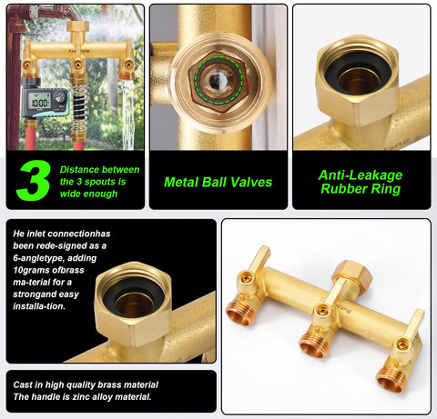 ZaakWang outdoor faucet diverter setup for gardens, cars, and patios.