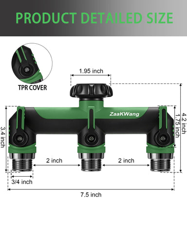 ZaakWang three-way hose splitter enables independent control of multiple hoses