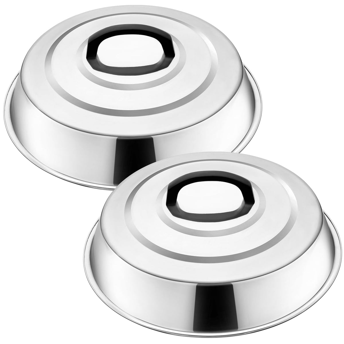 Zacfton round basting cover 12in dome, top view, promotes even heating for cheese melting.