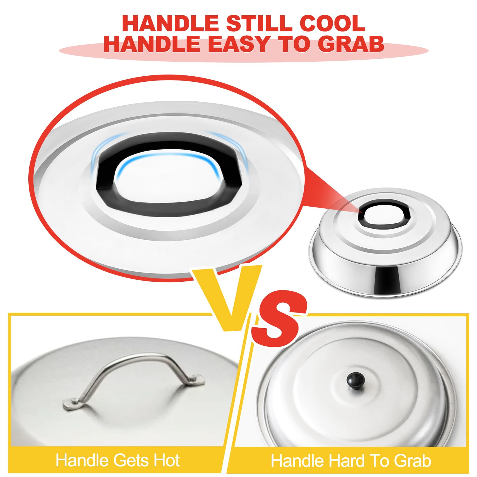 Zacfton stainless steel basting cover, rust-free and dishwasher safe.