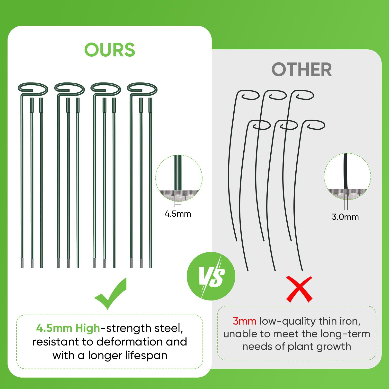 Zacool 24 inch support stake for mid height growth and versatility.