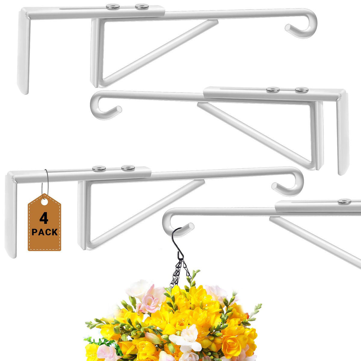 Zacool adjustable fence hook with extended reach holding an 18 inch basket