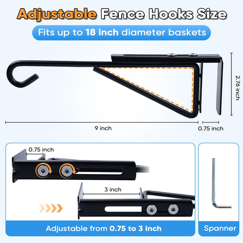 Zacool fence hook width adjustment enables a secure fit on various fences.