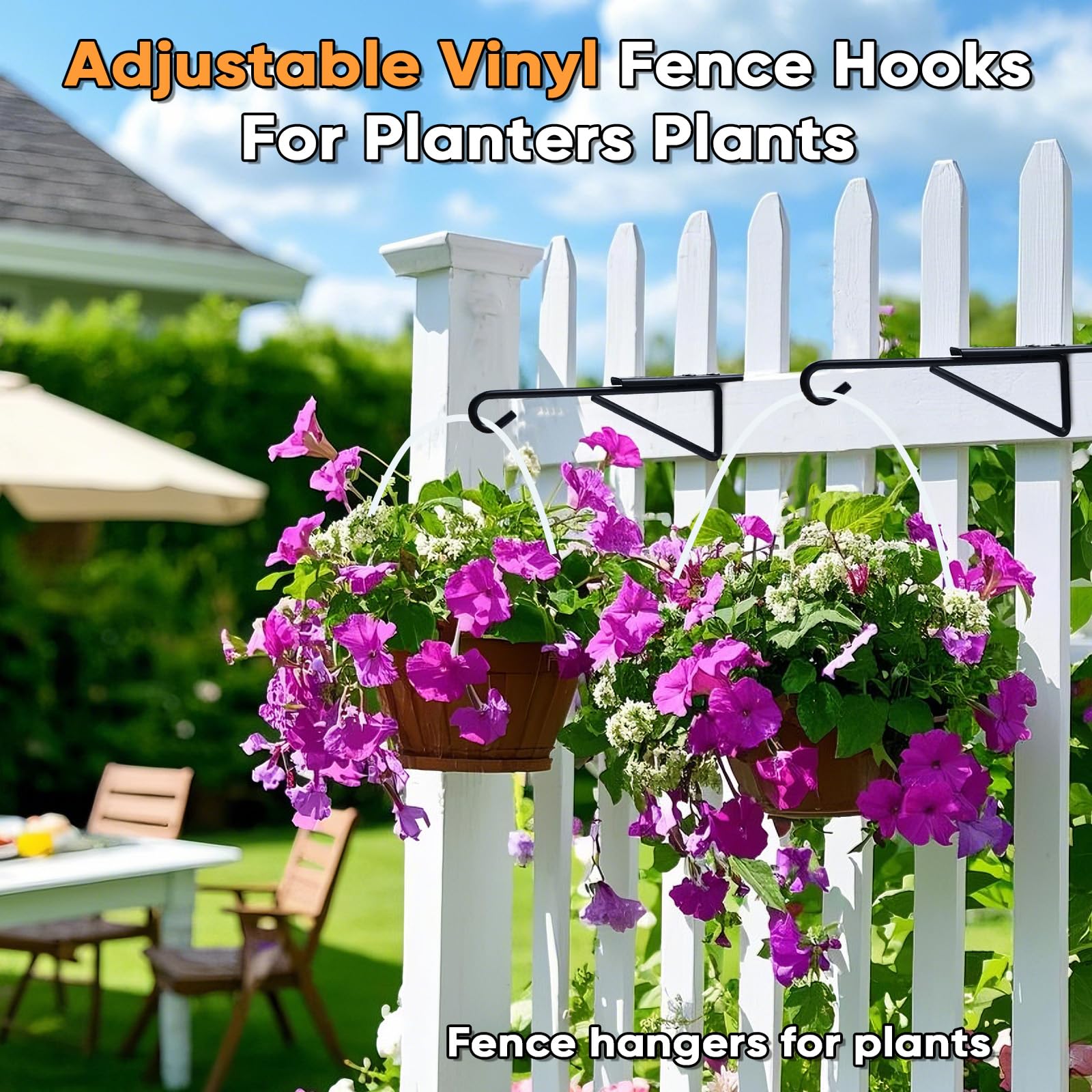 Zacool two-pack vinyl fence hooks ready for quick setup.