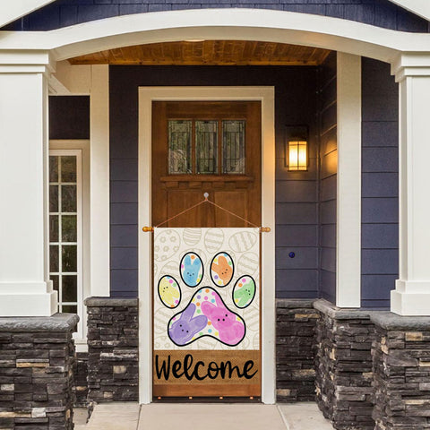 ZAEW Colorful dots and bunny eggs flag enhances yard curb appeal.