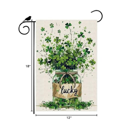 ZAEW colorful shamrock pattern flag enhances curb appeal during festive seasons