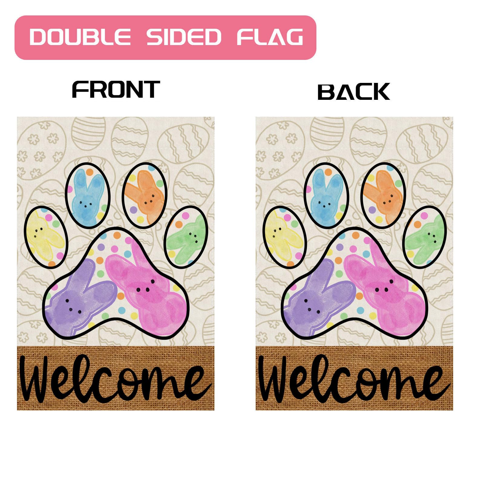 ZAEW Double-sided burlap flag provides visible decor from both sides.