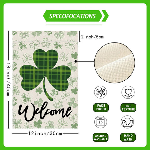 ZAEW double-sided design flag displays shamrocks on both sides
