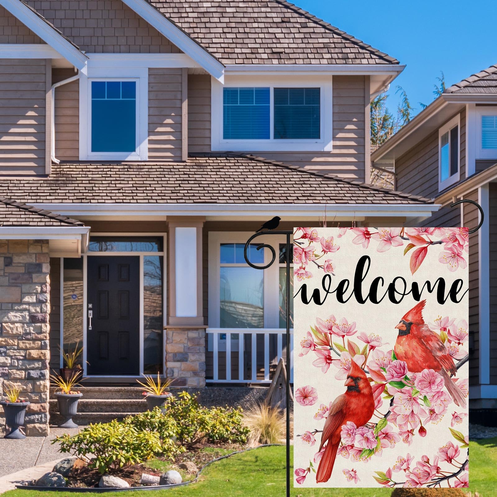 ZAEW double-sided yard flag offers visibility from both sides.
