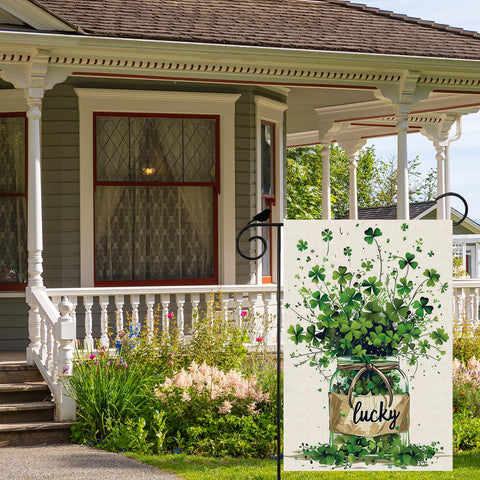 ZAEW garden flag with St. Patrick's Day luck design for cheerful outdoor spaces