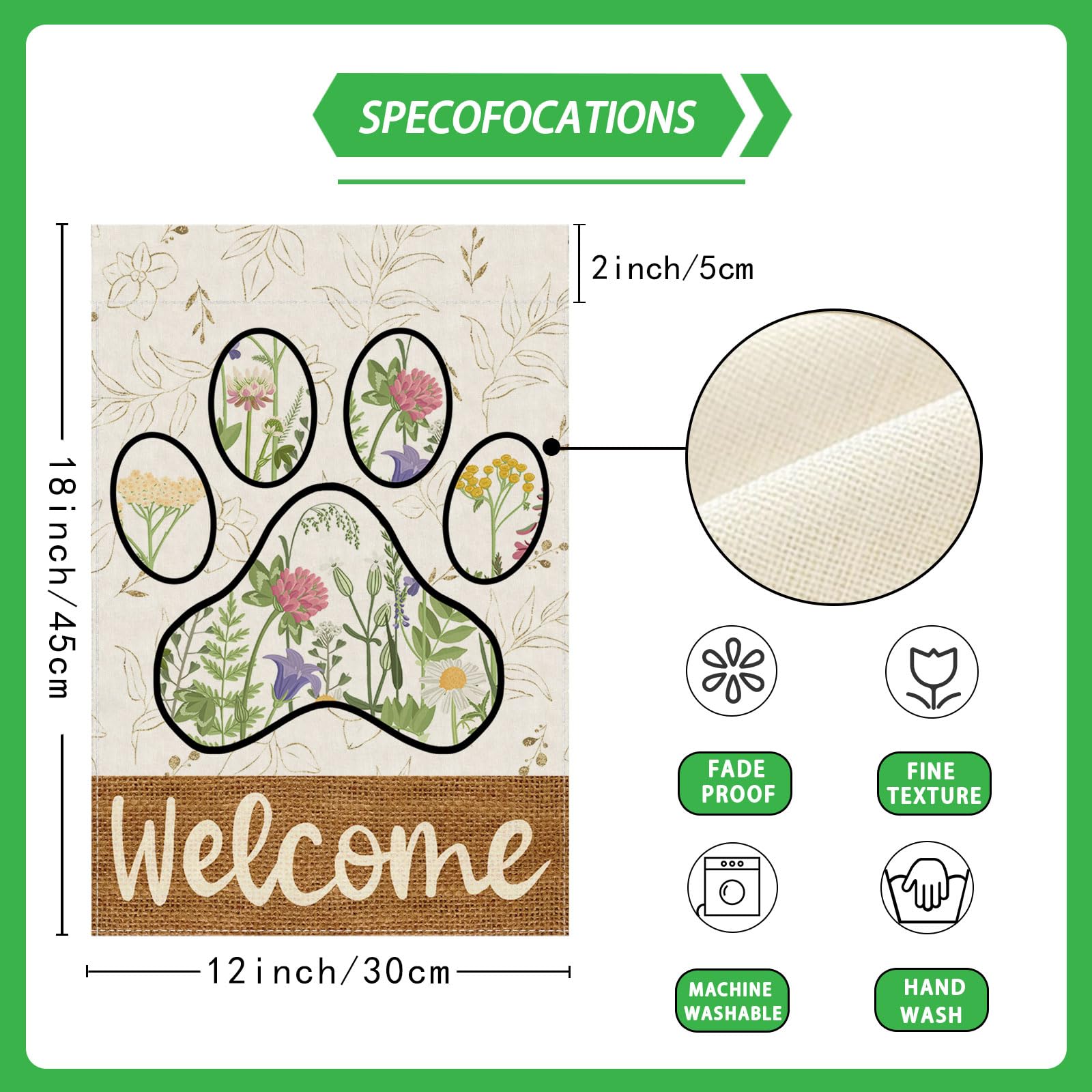 ZAEW garden flag in outdoor yard setting enhances farmhouse decor.