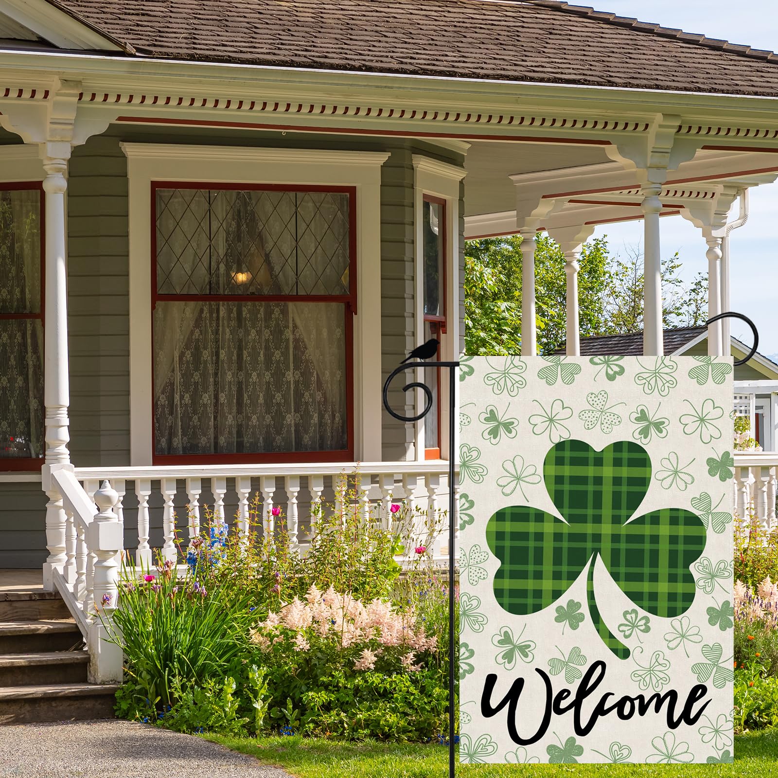ZAEW jute texture garden flag highlighting natural material and durability