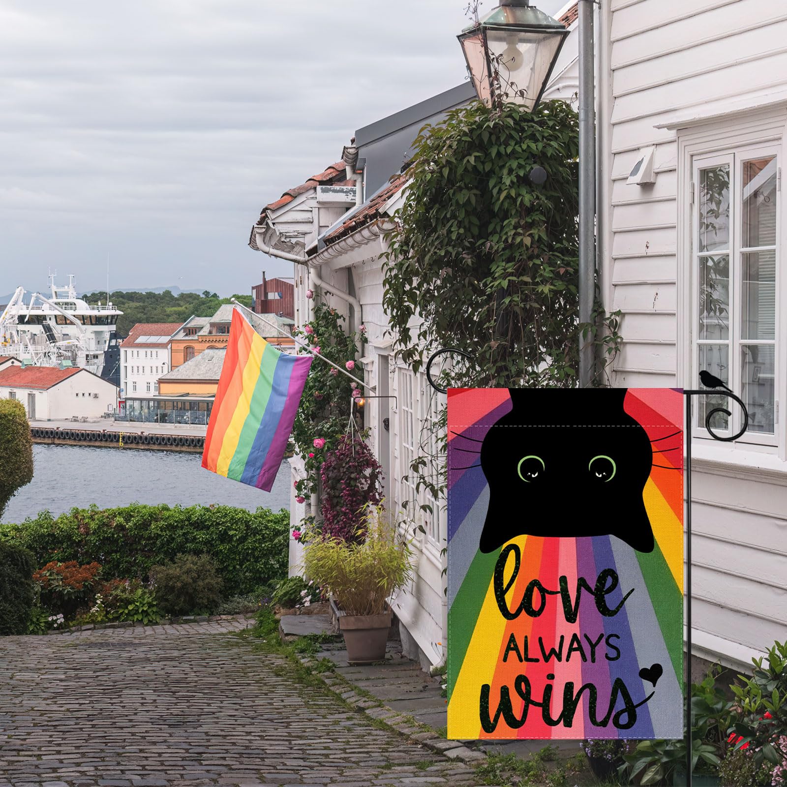ZAEW Love Always Wins flag pattern shot for garden visibility
