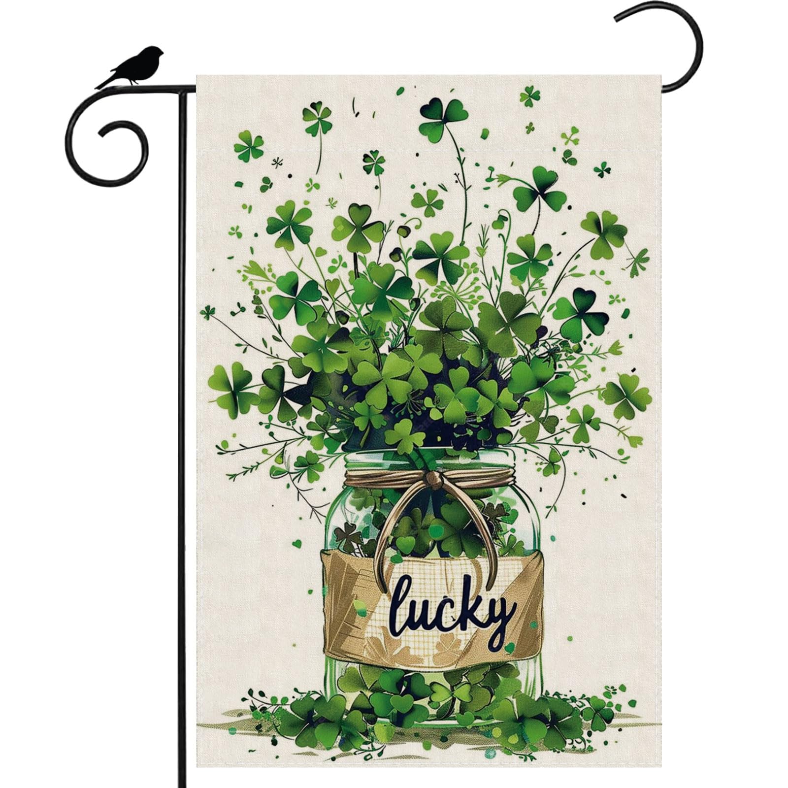 ZAEW flag featuring green shamrocks for outdoor curb appeal and festive decor
