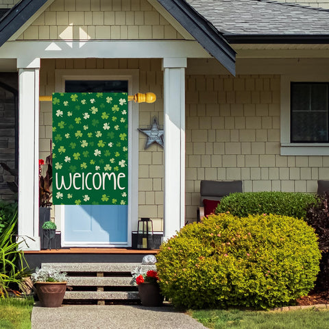 ZAEW Outdoor flag featuring St. Patrick's Day pattern for porch decoration.