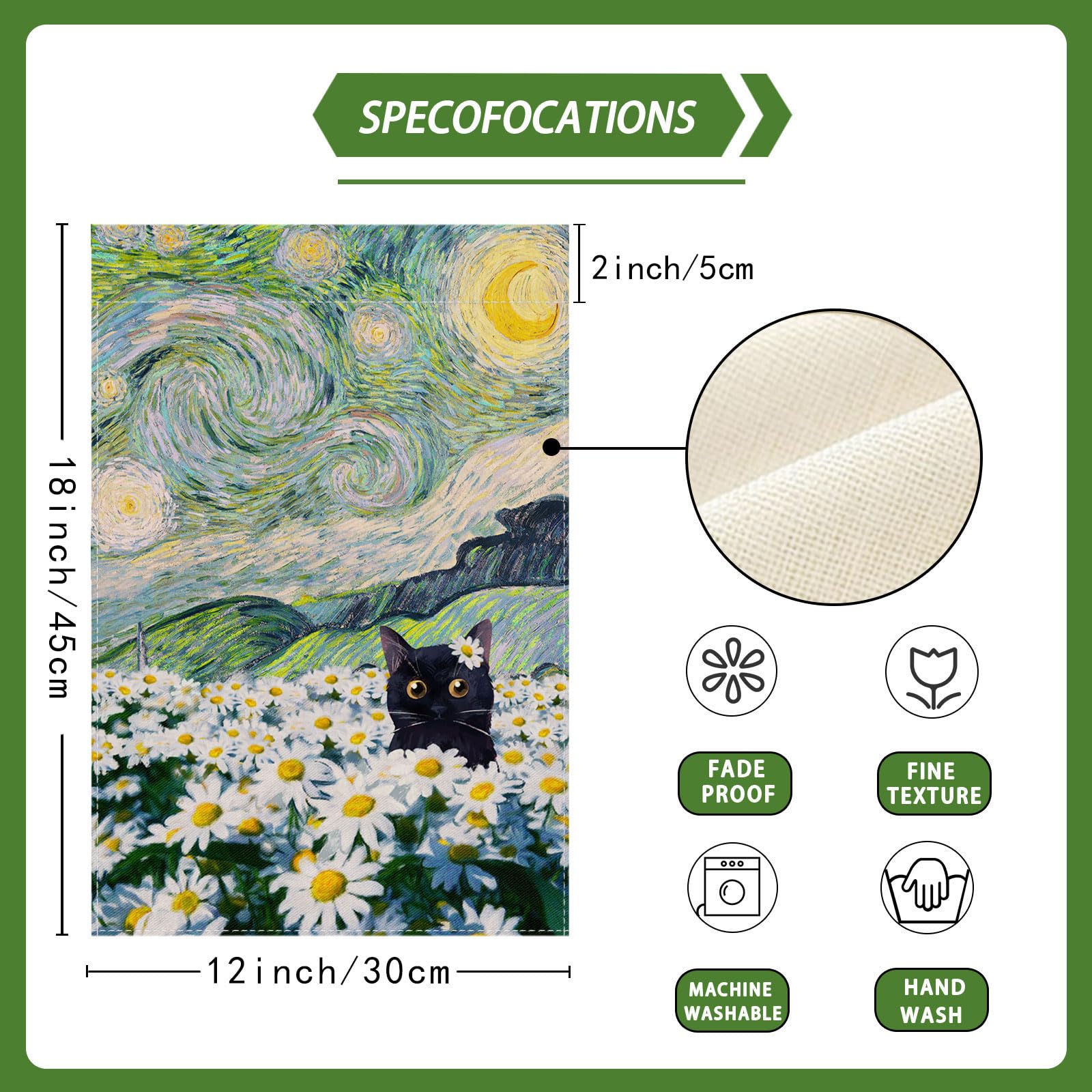 ZAEW premium jute yard flag offers natural texture and durability.