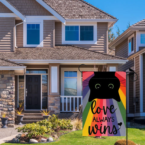 ZAEW Love Always Wins flag outdoor durability for windy days