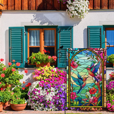 ZAEW Spring Flowers flag pattern detail showcases vivid print for crisp outdoor visuals.