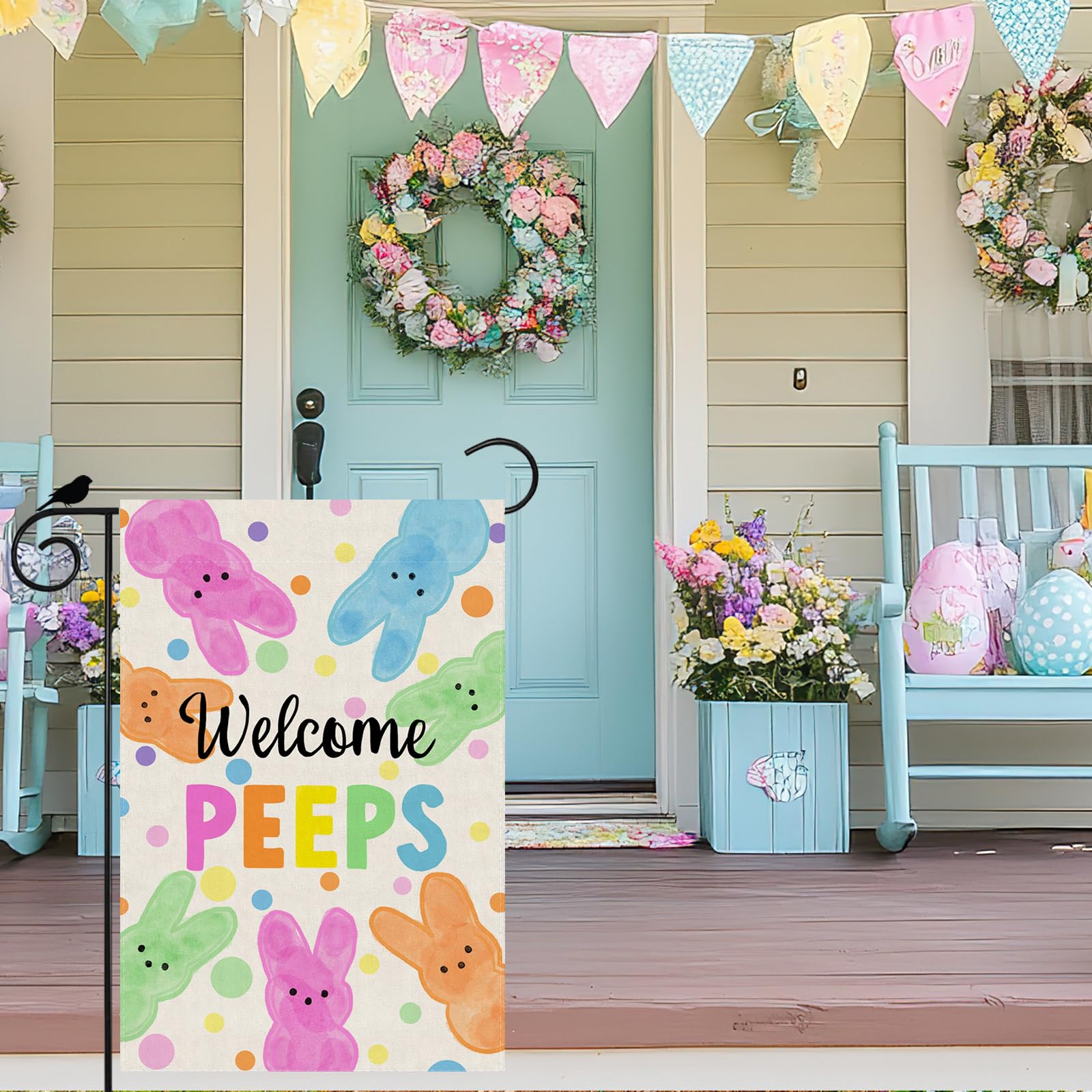 ZAEW spring garden flag with vivid pattern to boost curb appeal.