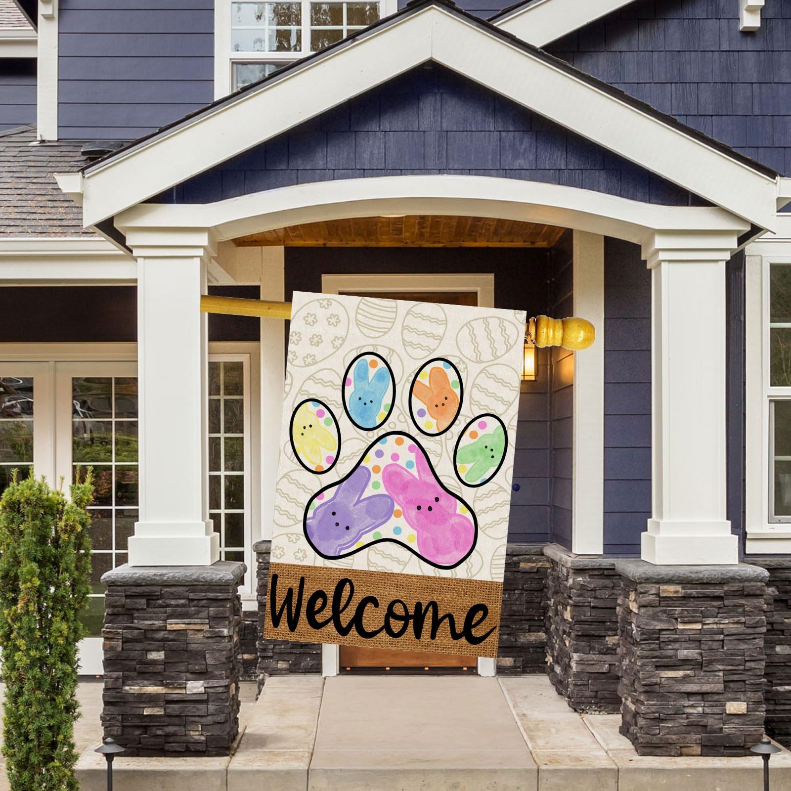ZAEW Spring leaves and flowers flag adds seasonal charm to yards.