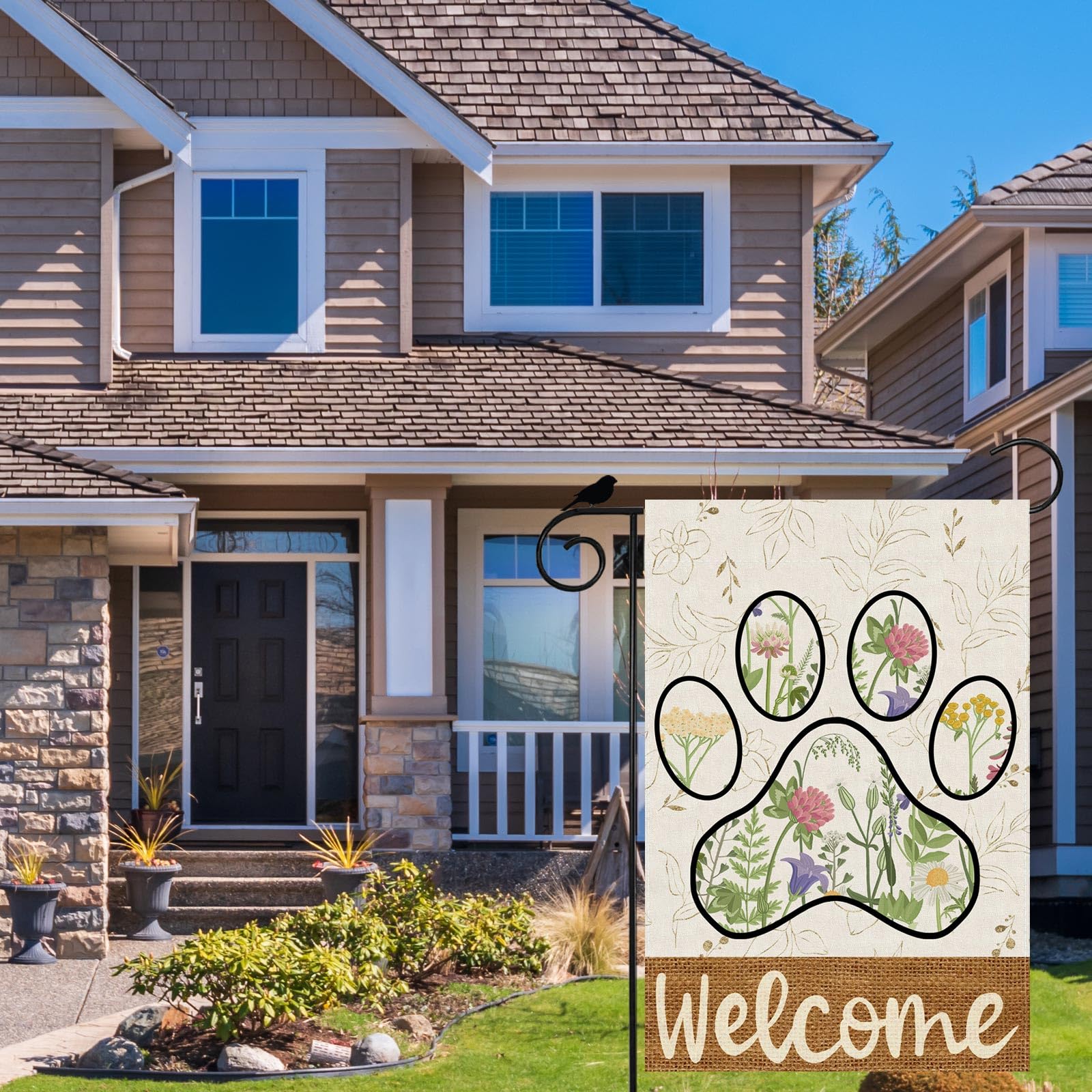 ZAEW summer yard flag adds bright hues to patios and entryways.