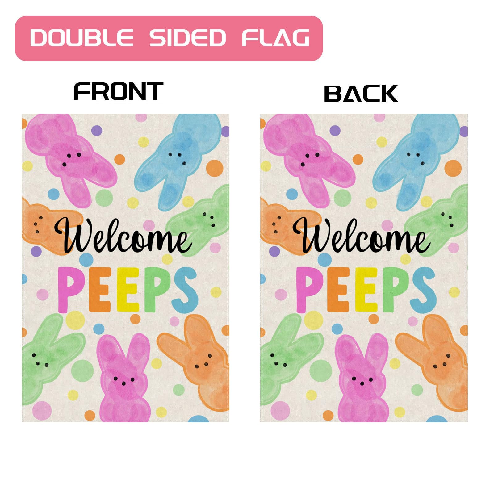 ZAEW watercolor bunny pattern detail enhances garden charm with vibrant spring colors.