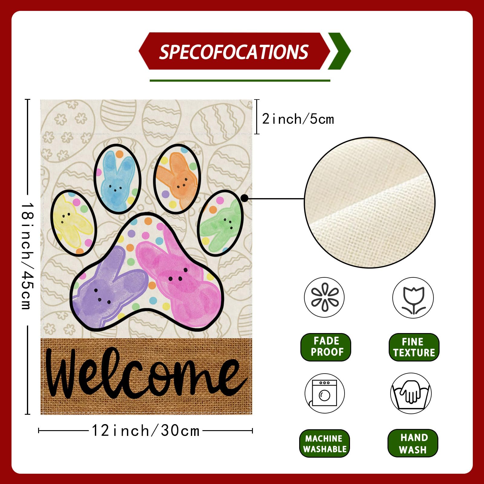 ZAEW Welcome Easter flag outdoor decor enhances curb appeal