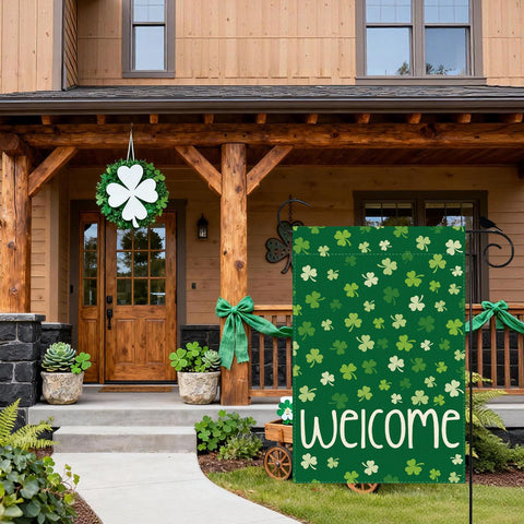 ZAEW double-sided shamrocks flag offers high visibility in the yard