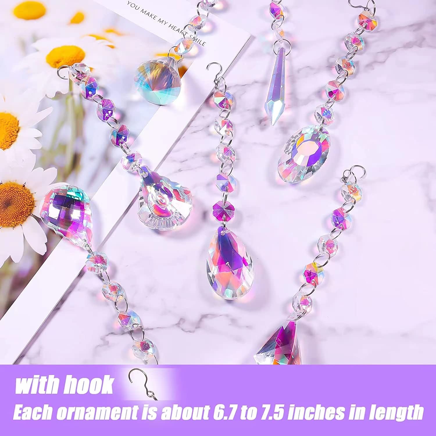ZAfOSIN Sun Catchers AB-Colors prisms catch sunlight and shimmer brightly