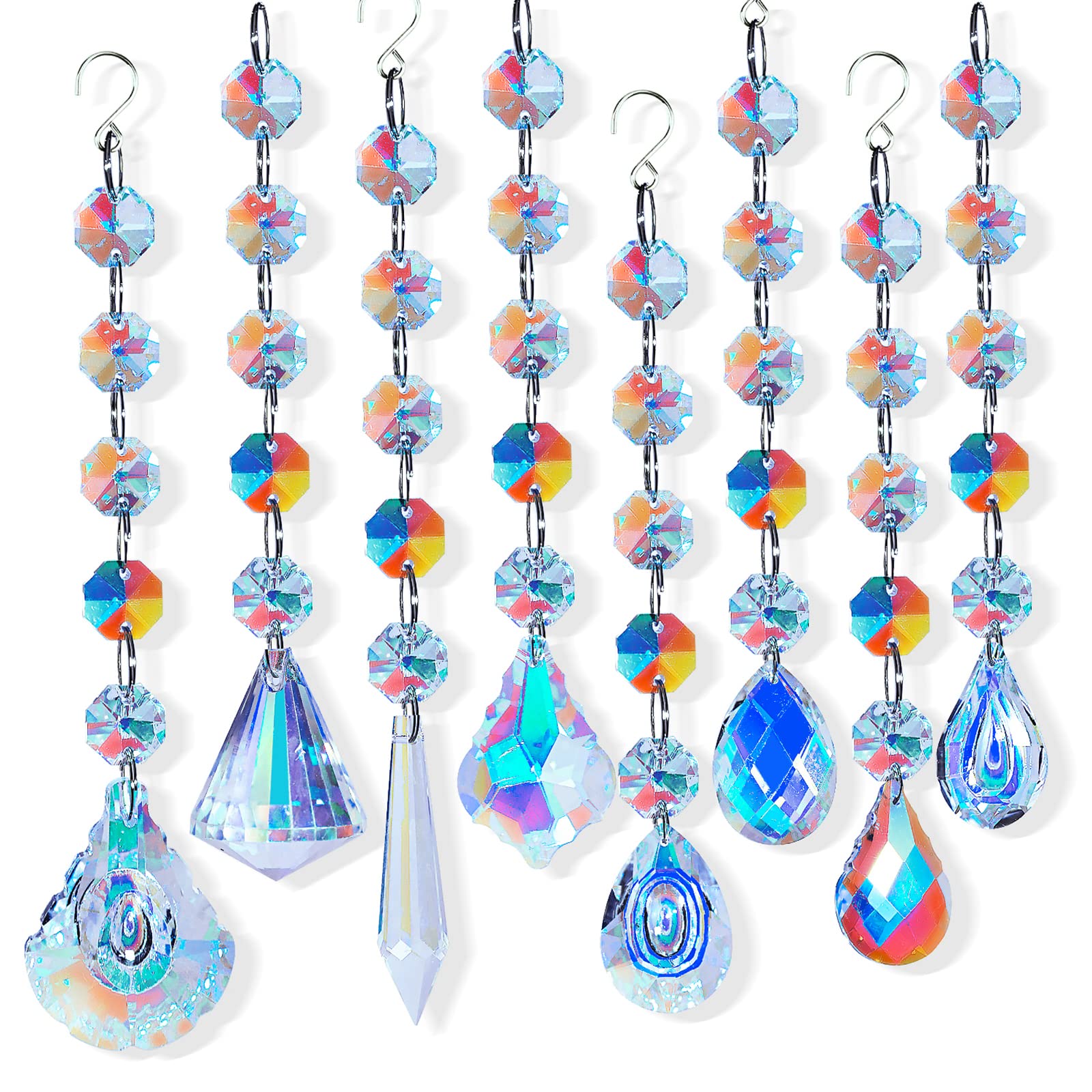 ZAfOSIN Sun Catchers crystal prisms in a window create vivid rainbow reflections