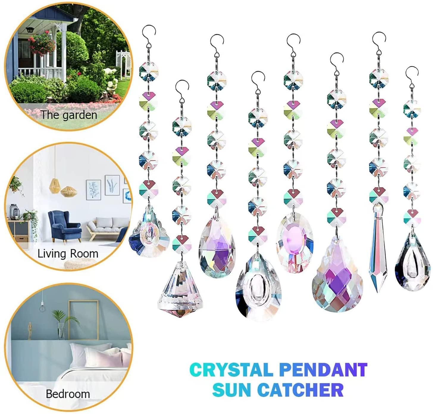 ZAfOSIN Sun Catchers hanging chain and hook provide easy setup for windows