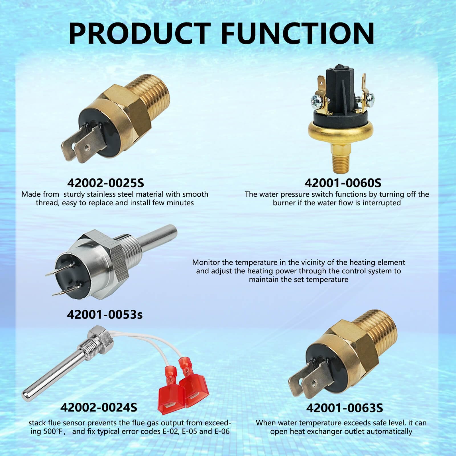 ZAIGANMA 42001-0053S thermistor provides quick response to temperature changes