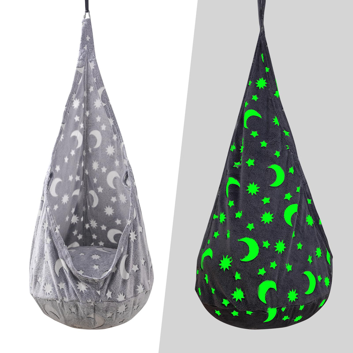 ZAIXIA Kids Pod Swing Seat for cozy indoor or outdoor playtime.