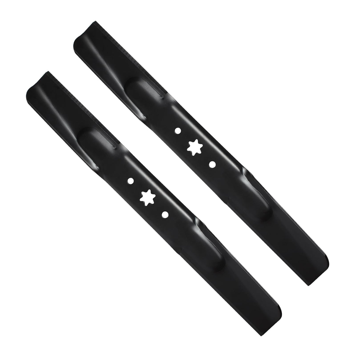 ZALANA 42-inch deck blades, pack of two, designed for clean, even mowing.