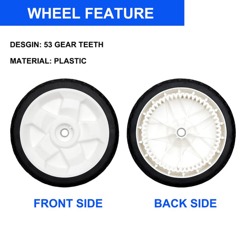 Zalana front drive wheels for Toro 137-4832 enhancing grip on uneven lawns.